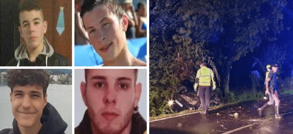 Drammatico incidente, le vite spezzate di 4 giovanissimi amici: il più grande aveva 19 anni